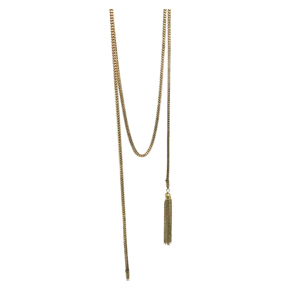 Long choker - vintage gold box chain